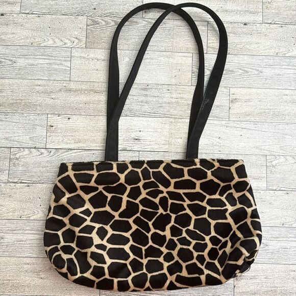 Vintage Lancôme Giraffe Faux Fur Shoulder Bag - Picture 2 of 4